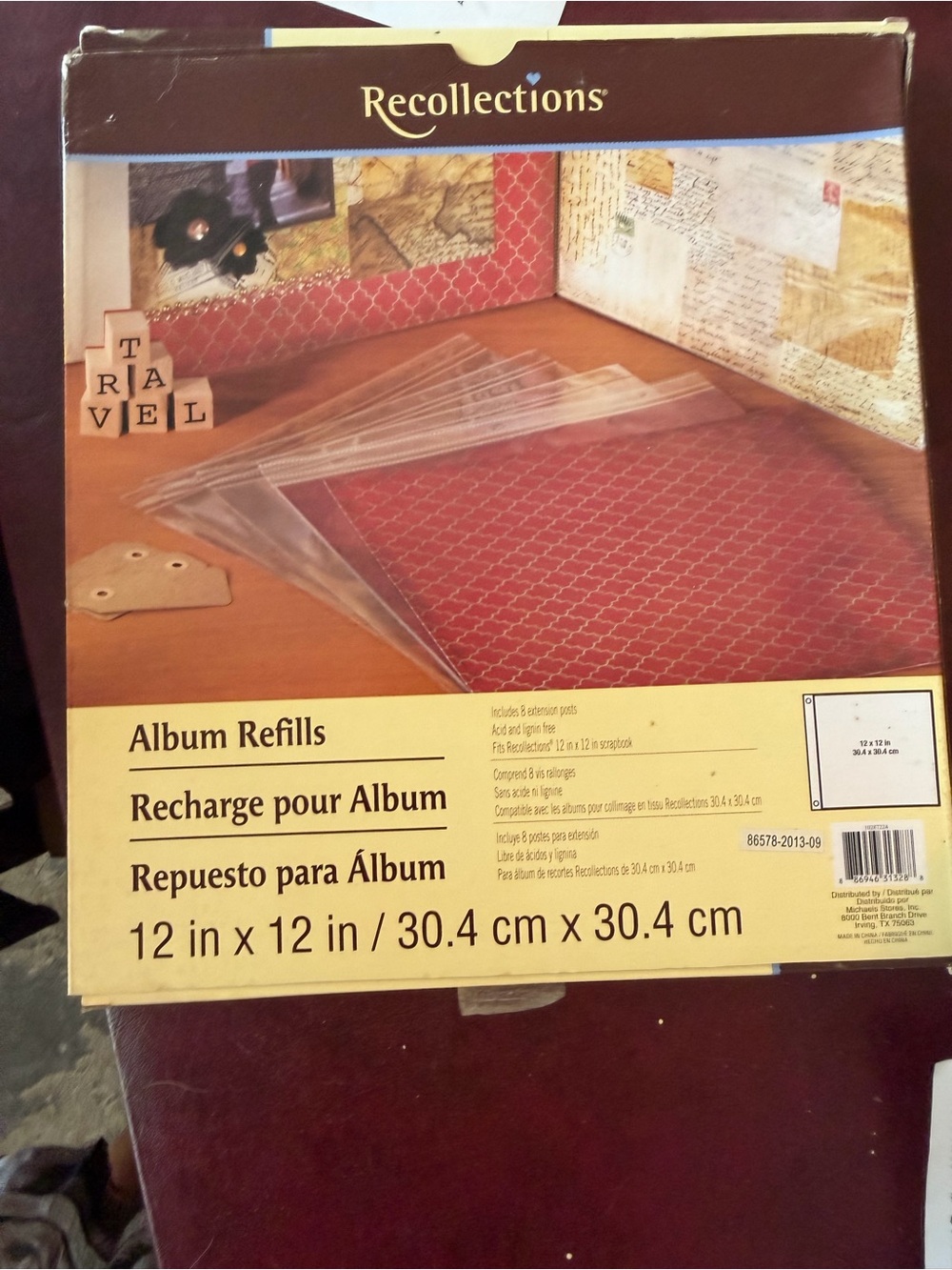 Recollections Red Patterned 12x12 Album Refill Pages